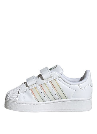 adidas Beyaz - Yeşil Bebek Yürüyüş Ayakkabısı JI0511-SUPERSTAR LED LIGHTS CF I