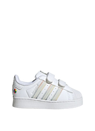 adidas Beyaz - Yeşil Bebek Yürüyüş Ayakkabısı JI0511-SUPERSTAR LED LIGHTS CF I