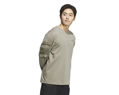 adidas Natgeo Ls Tee Erkek Günlük Sweatshirt IS9509 Haki