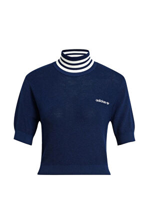 adidas Kadın  Mavi  T-shirt CROP TURTLENECK JC7680