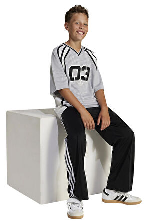 adidas Baskılı Gri - Siyah - Beyaz Erkek Çocuk T-Shirt JC7323-OV JERSEY TEE