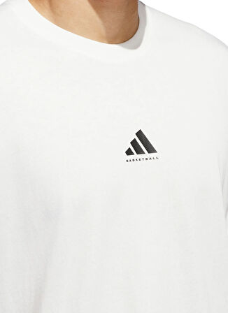 adidas JI7572 ADI BB GFX TEE Beyaz Yuvarlak Yaka Loose Fit Düz Erkek T-Shirt