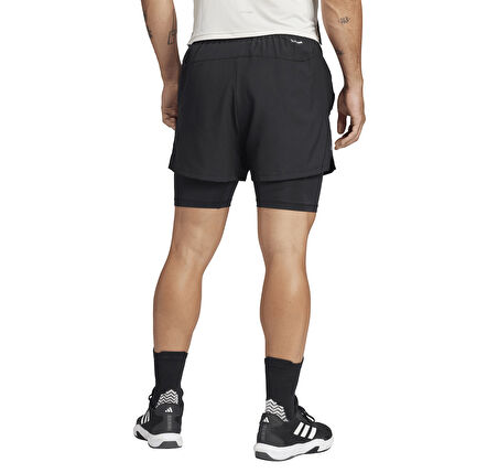 JE5665-E adidas Gym+ 2In1 Short Erkek Şort Ve Kapri Siyah