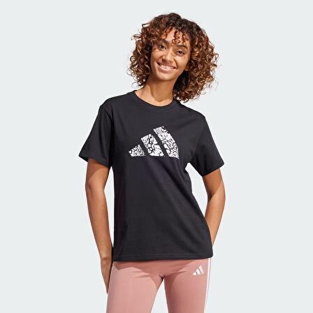 adidas W C CAMO TEE Siyah Kadın Sporcu Tişört JJ4110