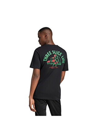 adidas Erkek  Siyah  T-Shirt M L PIZZA TEE JM0347