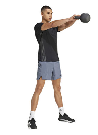 adidas JI8136 D4T SHORT Gri Lastikli Bel Regular Fit Düz Erkek Şort