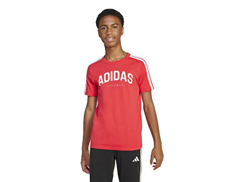 adidas J C Colleg Tee Çocuk Günlük Tişört JI6673 Kırmızı