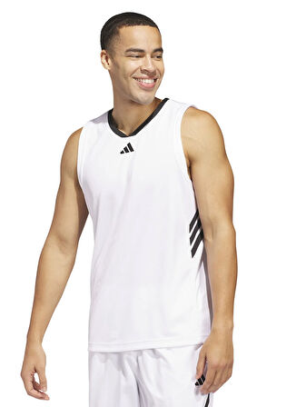 adidas JN4745 3-STRIPES TANK Beyaz Normal Düz Erkek Atlet