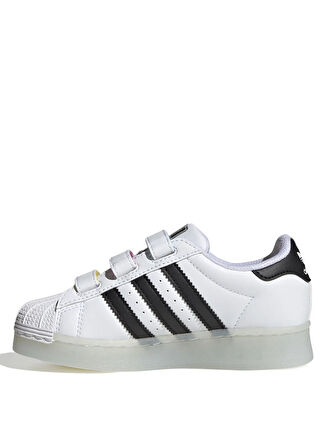 adidas Beyaz - Siyah Erkek Çocuk Yürüyüş Ayakkabısı JI0506-SUPERSTAR LED LIGHTS CF C