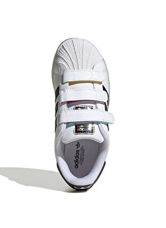 adidas Beyaz - Siyah Erkek Çocuk Yürüyüş Ayakkabısı JI0506-SUPERSTAR LED LIGHTS CF C
