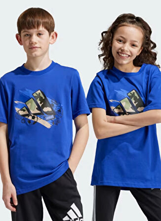 adidas Baskılı Lacivert Kadın T-Shirt IZ0428-TRAIN BOYS