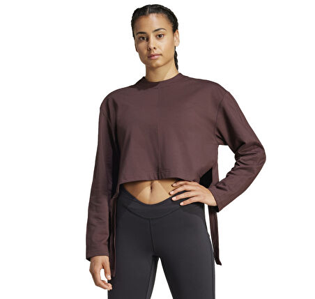 IS6715-K adidas Yga Cover-Up Kadın Sweatshirt Mor