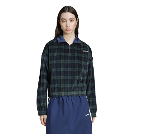 IX1054-K adidas Tartan Half Zıp Kadın Sweatshirt Yeşil