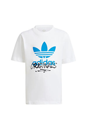 adidas Çocuk  Beyaz  T-shirt GRAPHICS TEE IY5465