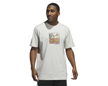 adidas Lil Stripe Comic Graphic Tee Erkek Günlük Tişört IX0096 Gri