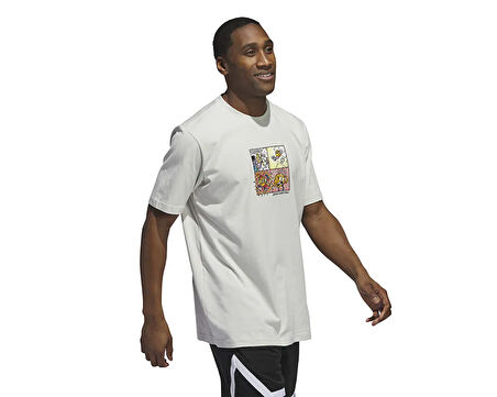 adidas Lil Stripe Comic Graphic Tee Erkek Günlük Tişört IX0096 Gri