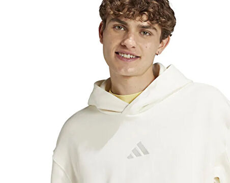 Adidas All Szn French Terry Erkek Beyaz Sweatshirt Erkek Günlük Sweatshirt IY4154 Beyaz