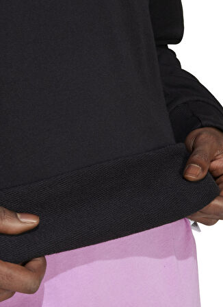 IX1261 M A SZN FT CRW Siyah Erkek Yuvarlak Yaka Loose Fit Sweatshirt