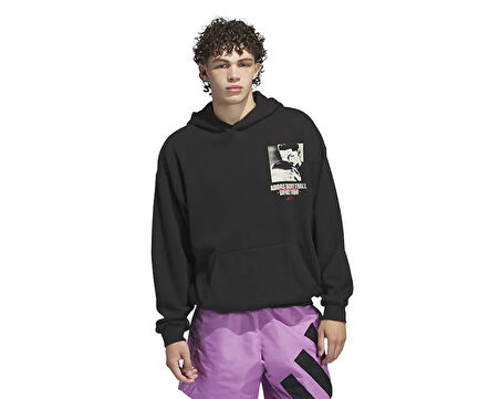 adidas Ae Gfx Hoody Erkek Basketbol Sweatshirts IY1592 Siyah