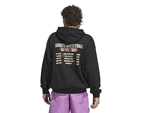 adidas Ae Gfx Hoody Erkek Basketbol Sweatshirts IY1592 Siyah