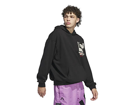 adidas Ae Gfx Hoody Erkek Basketbol Sweatshirts IY1592 Siyah