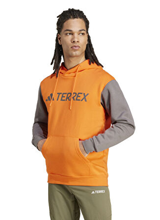 Turuncu Erkek Kapüşon Yaka Normal Kalıp Sweatshirt IX7718 MT L LOGO HD