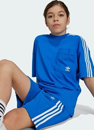 adidas Lastikli Bel Normal Mavi Kız Çocuk Şort IY4039-SHORTS