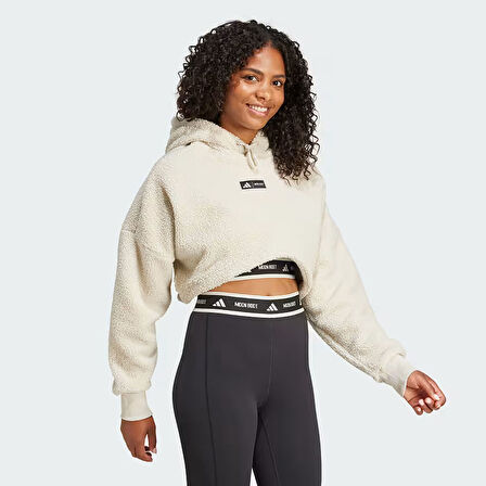 Adidas Kadın Kapşonlu Sweatshirt Cropped Hoodie Iy8050