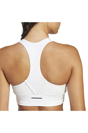 Run Pocket Medium-Support Kadın Beyaz Antrenman Sporcu Sütyeni IW5327