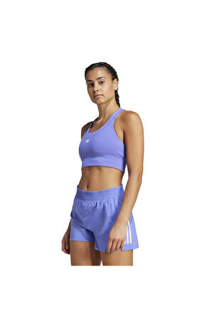 Kadın Run Pocket Medium-Support Sporcu Sütyeni Mavi BRA IW5331