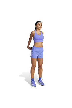 Kadın Run Pocket Medium-Support Sporcu Sütyeni Mavi BRA IW5331