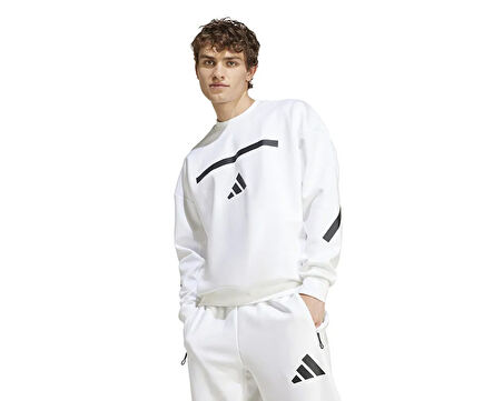 adidas M Z.N.E. Crw Erkek Günlük Sweatshirts JF2451 Beyaz