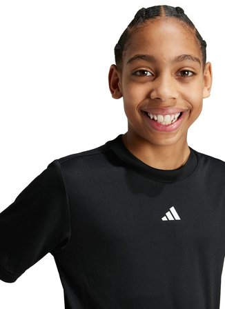 Siyah Erkek Çocuk Bisiklet Yaka Normal Kalıp Baskılı T-Shirt IV9576-J TR-ES T
