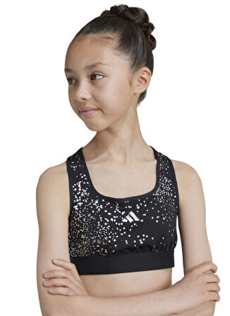 adidas Düz Siyah Kadın Sporcu Büstiyer IW3281-JG PWR GL BRA