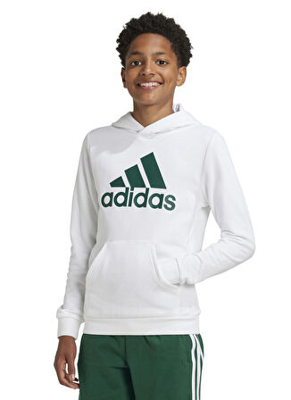 adidas Baskılı Erkek Çocuk Beyaz Sweatshırt IV7325-U BL HOODIE