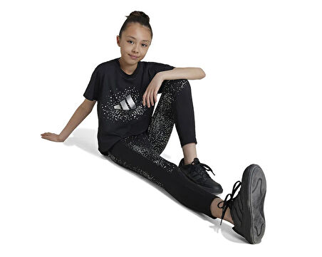 adidas Jg Gl Tee Çocuk Günlük Tişört IW3284 Siyah