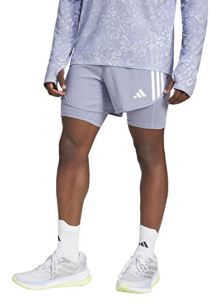 adidas JD2321 OTR E 3S 2in1 S Mor Lastikli Bel Regular Fit Düz Erkek Şort