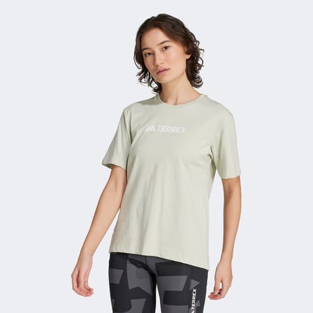 adidas Terrex Classic Logo Kadın Yeşil T-Shirt