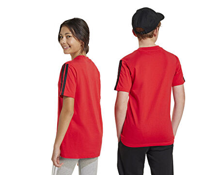 adidas J 3S Tee 160 Çocuk Günlük Tişört JD6489 Kırmızı