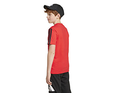 adidas J 3S Tee 160 Çocuk Günlük Tişört JD6489 Kırmızı