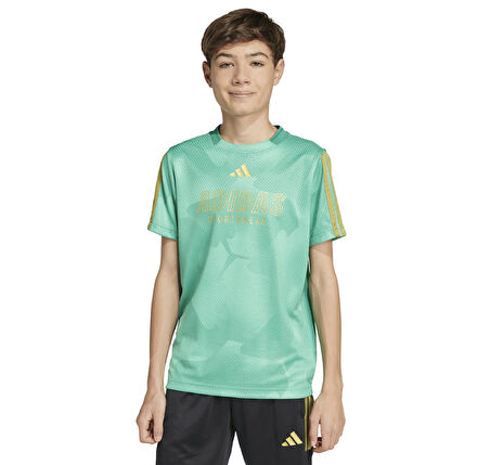 JD0500-C adidas J Hot Cof Tee çocuk T-Shirt Yeşil