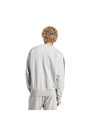 adidas Erkek  Gri  Sweatshirt M 3S FT SWT JE6374
