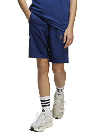 adidas Bağlamalı Bel Normal Lacivert - Siyah Erkek Çocuk Şort JC8039-J HOT SHO