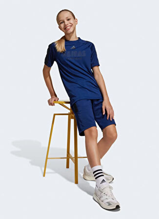 adidas Baskılı Lacivert - Siyah Erkek Çocuk T-Shirt JC8035-J HOT TEE