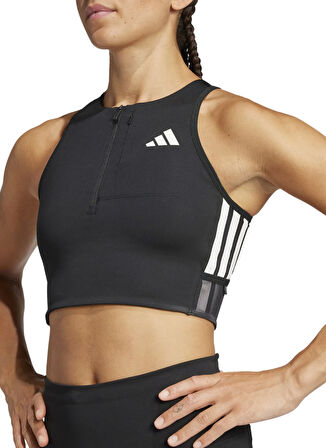 adidas JN7162 ADIZERO CROP W Siyah Dar Düz Kadın Atlet