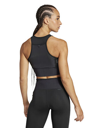 adidas JN7162 ADIZERO CROP W Siyah Dar Düz Kadın Atlet