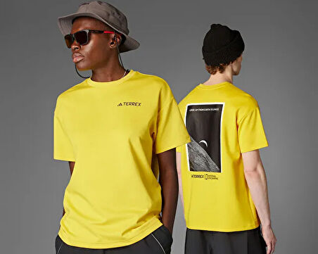 Adidas Ng U Ar B Gfx T Unisex Günlük Tişört JD5955 Sarı