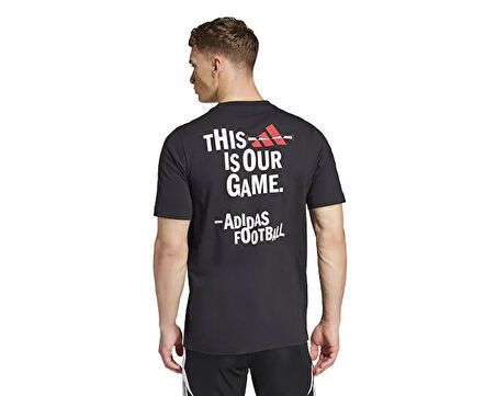 adidas Fun Slogan G T Erkek Futbol Tişörtü JD8216 Siyah