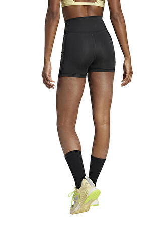 adidas JG6144 OPT 3S 1/4 Siyah Düz Kadın Tayt