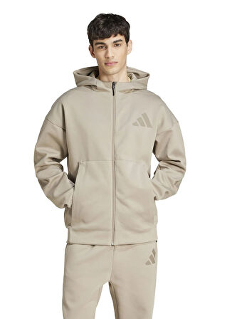 adidas JC5495 M Z.N.E. FZ Bej Normal Düz Erkek Zip Ceket